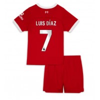 Dječji Nogometni Dres Liverpool Luis Diaz #7 Domaci 2023-24 Kratak Rukav (+ Kratke hlače)